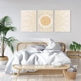 thumbnail image 3 of Boho Sun Wall Art Set of 3, Wall Art Yellow Sun Rising Geometric Nature Illustrations Line Art Wall, Mid-Century Modern Prints Boho Sun Wall Decor for Living Room, Bedroom, Bathroom, Office, 12"x16", 3 of 6