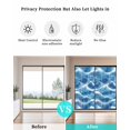 thumbnail image 4 of Window Privacy Film Coastal Waves Stained Glass Window Film Decorative Sun Block Window Cover Summer Beach Ocean Nautical Watercolor Window Clings Static Adhesive Sticker for Bathroom 35.4"x78.7", 4 of 6
