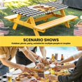 thumbnail image 6 of Yellow Sunflowers Yak Table Cloths for 6 Foot Rectangle Tables, Black White Checkered Pastoral Buffalo Patio Waterproof Elastic Fitted Tablecloths, Washable Rectangular Table Cover for Camping, 6 of 8