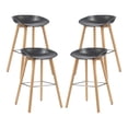 thumbnail image 1 of Bronte Living 26 inch Modern Polypropylene Counter Stool with Footrest for Kitchen, Restaurant - Series Connor - White with Natural Wood Legs, 1 of 7