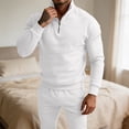 thumbnail image 5 of LEKWK Tracksuit Men 2 Piece Outfit Quarter Zip Mock Neck Sweatshirt and Jogger Sweatpants Athletic Fall Winter Gym Sweatsuits Matching Sets, 5 of 6