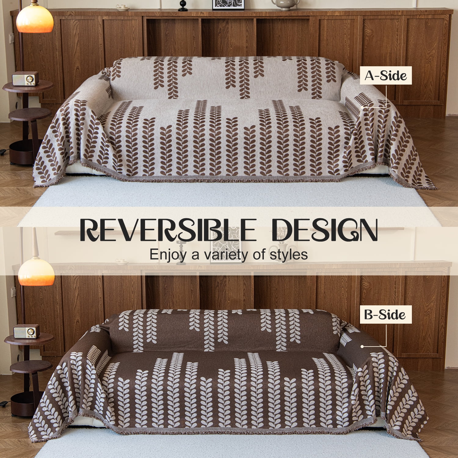 Jessy Home Sofa Cover Sofa Slipcover Couch Cover Protector Durable Multi-Function Furniture Cover for Dogs Cats Home Decor 71"x 150"Light Coffee