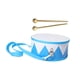thumbnail image 1 of Tambor de mano de doble cara, juego de percusión con bloques de madera, juguete Montessori para practicar Azul blanco, 1 of 9
