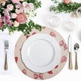 thumbnail image 2 of 15 Inch Round Grid Plate Mats Heat Non-Slip Resistant PVC Placemats for Kitchen Dining Table Decor Cute Red Bows Pattern 1PCS, 2 of 5