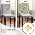 thumbnail image 5 of Sage Green Crystal Flower Chair Covers Set of 4 Irregular Texture Chair Back Covers Stretch Removable Washable Slipcovers Protector for Dining Room Kitchen Party Decor, 5 of 5