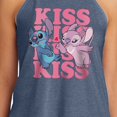 thumbnail image 3 of Lilo & Stitch - Valentine's Day Stitch Kiss Repeated - Juniors High Neck Tank Top, 3 of 5