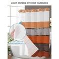 thumbnail image 4 of No Hook Cloth Fabric Shower Curtain with Snap in Liner, Orange Wooden Waterproof Shower Curtains Set with See Through Top Window, Grey Stripe Gradient Country Rustic Grain Bath Curtains 60"x72", 4 of 6