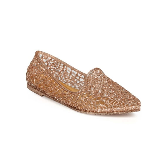 Refresh EC30 Glitter Jelly Pointy Toe Crochet Charming Albert Slip On Loafer