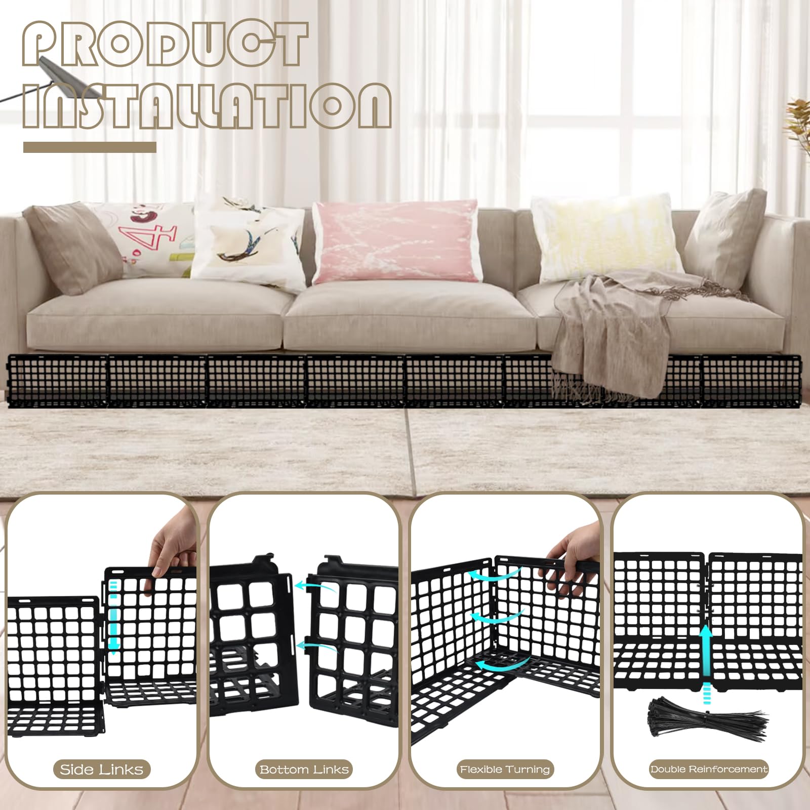 Edge & Corner Guards (Style 1) Plastic Adjustable Furniture Blockers with Ties
