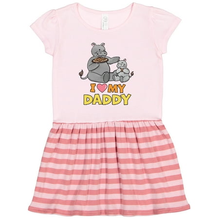 

Inktastic I Love My Daddy Hippos Gift Toddler Girl Dress