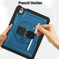 thumbnail image 5 of ELEHOLD Case for Apple iPad Air 11 (2024),Soft TPU Rugged Durable Case with 360° Rotating Hand Strap & Foldable Hidden Stand & Pencil Holder,Navyblue, 5 of 12