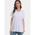 thumbnail image 3 of Women's Tshirts Casual V Neck Short Sleeve Loose Summer Tunic Tops, 3 of 6