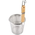 thumbnail image 3 of Zhuge Stainless Steel Food Strainer Colander with Wooden Hook Handle – As Noodle Pasta Strainer Steaming Basket - Best for Rinsing Pasta, Noodles,Fruits,ParBoiling-Fits Most Pots,Easy to Clean, 3 of 5