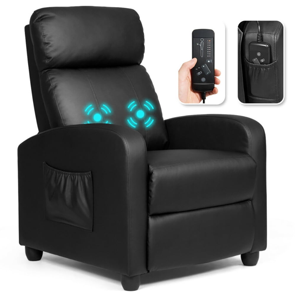 Finihen Massage Recliner Chair, Recliner Massage Winback Single Chair with Side Pocket, for Living Room, Bedroom, Black Finihen Massage Recliner Chair, Recliner Massage Winback Single Chair with Side Pocket, for Living Room, Bedroom, Black