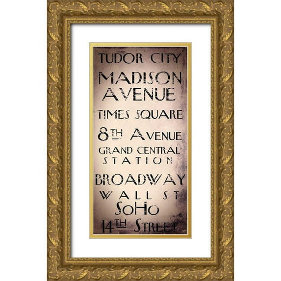Sophie 6 11x18 Gold Ornate Wood Framed with Double Matting Museum Art Print Titled - Madison Ave.