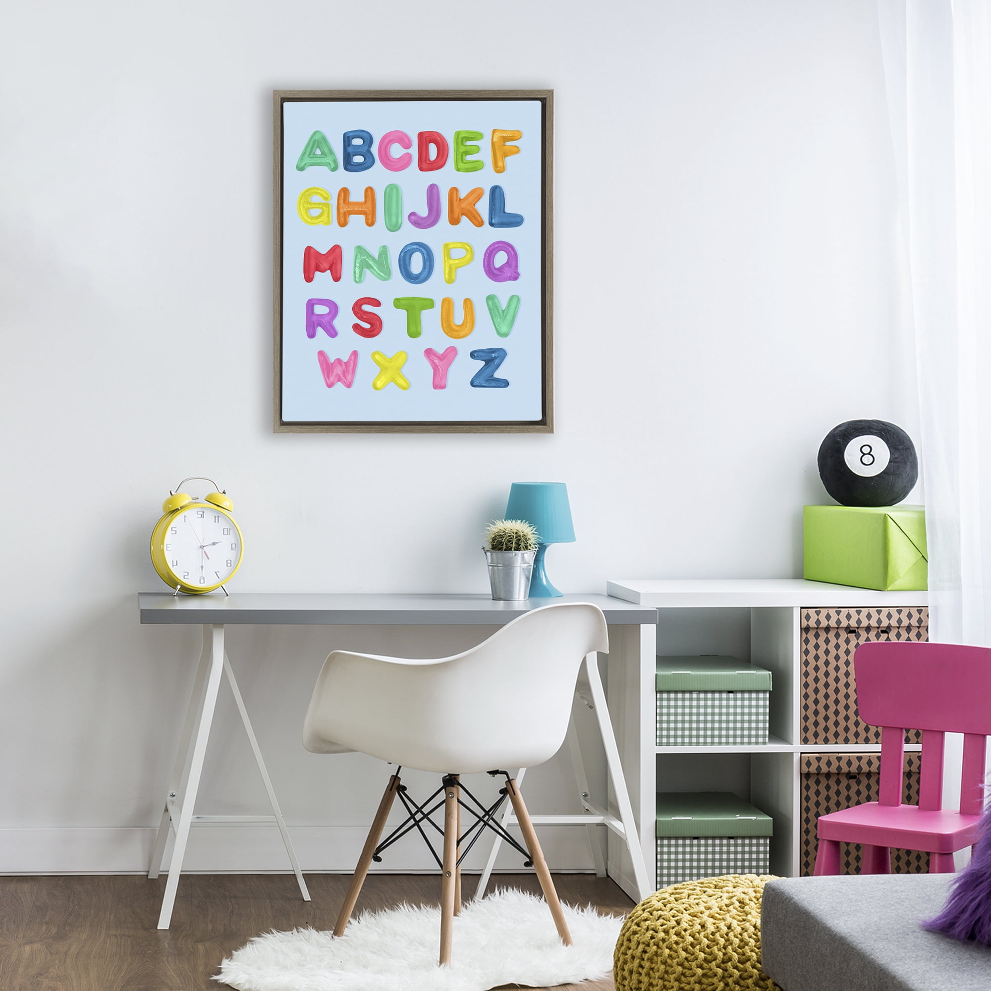 Stupell Industries Gummy Candy Alphabet Brown Framed Floater Canvas Wall Art, design by LISH Creative