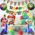 thumbnail image 3 of M-ario Party Supplies-44 pcs M-ario Birthday Decorations Includes Mario Birthday Banner,M-ario Bros foil Balloons Cake Toppers ect M-ario Theme Party Decorations, 3 of 8