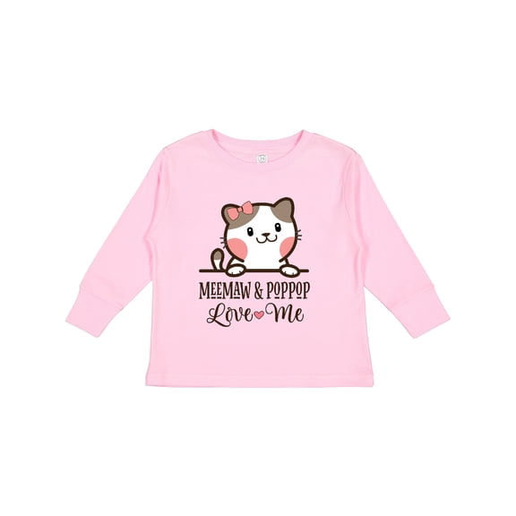Inktastic Meemaw and Pop Pop Cat Grandchild Girls Long Sleeve Toddler T-Shirt