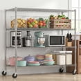 thumbnail image 4 of Legooin 24x60x72 inch Heavy-Duty Shelving for Garage Storage 4-Tier Industrial Shelf on Wheels Metal Storage Rack Capacity for 2600 lbs, Silver, 4 of 9