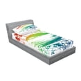 thumbnail image 2 of Ambesonne Colorful Fitted Sheet & Pillow Sham Set, Grunge Summer Scenery, Twinxl, Multicolor, 2 of 2