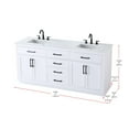 thumbnail image 2 of Elegant Kitchen and Bath Alden 72 Inch Double Bathroom Vanity In White, 2 of 13