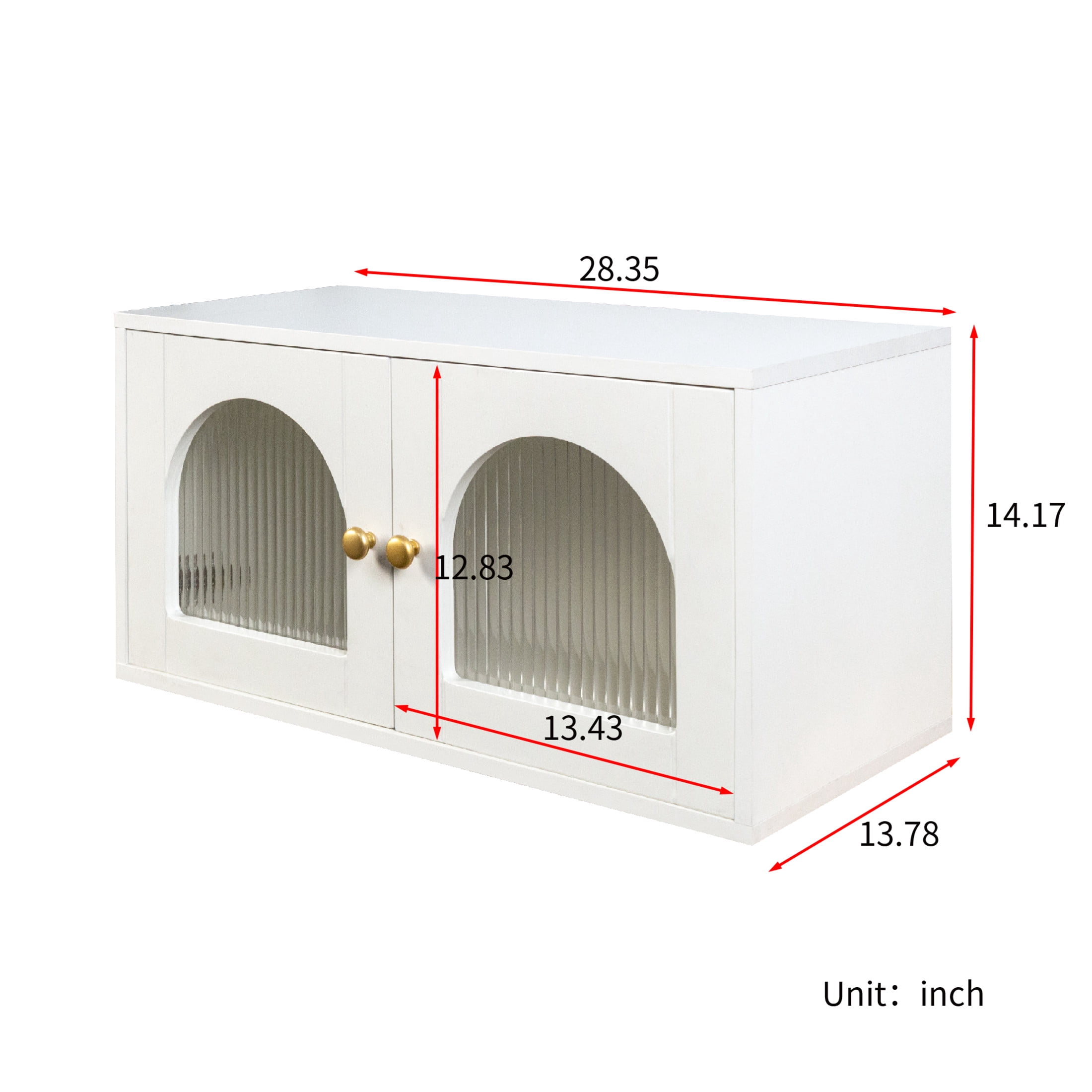 Noble House Brixo Wall Mounted Storage Cabinet with Glass Door, Floating Display Cabinet for Kitchen & Bathroom, White