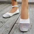 thumbnail image 2 of Willtoo Fashion Loafers for Women Casual Spring Summer Breathable Knitted Round Toe Low Tops Canvas Shoes Slip On Flats Walking Shoes Non Slip Play Sneakers Loafers for Work Nurse, 2 of 5