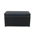 30 Inch Hinged Storage Ottoman, Black
