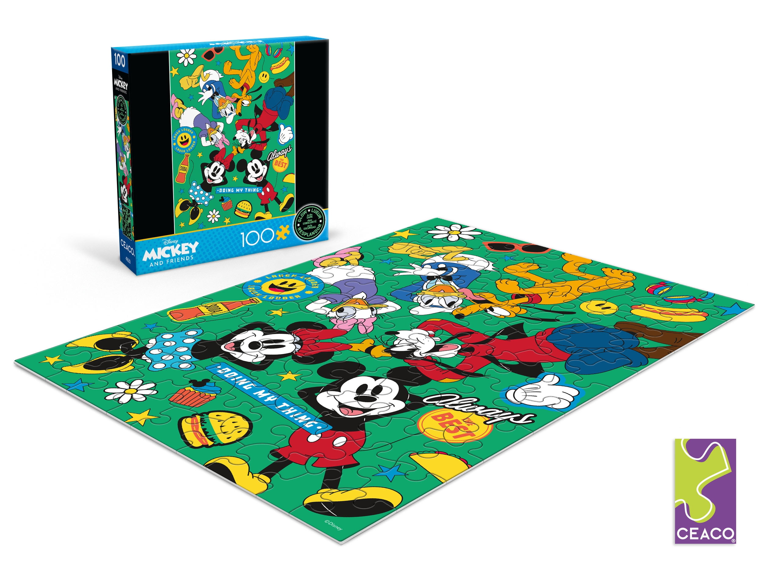 Ceaco Kids Entertainment Deluxe Mickey Party of Six Glow 100-Piece