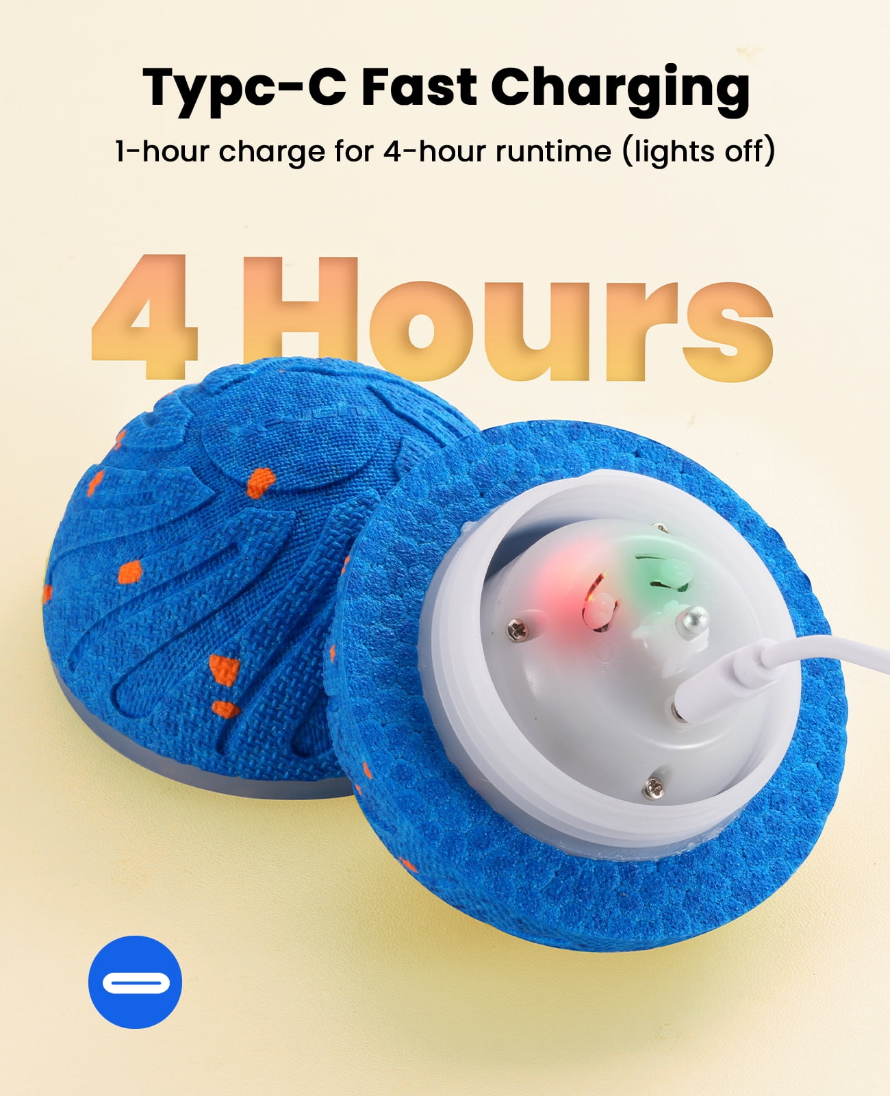 Xeuch Smart Interactive Dog Balls, Automatic Moving Ball for Medium and Large Dogs, ETPU New Material, Motion Activated Rolling & Rotating Bouncy Toy for Dog Enrichment & Stimulation, Blue