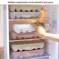 thumbnail image 4 of Billuyoard Caja de almacenamiento de huevos, 18 rejillas, se pueden superponer, caja de almacenamiento de huevos, refrigerador Organizadores de utensilios de cocina, 4 of 6