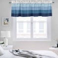 thumbnail image 3 of 2 Pack Rustic Stripes Valance for Window Blue Gradient Farmhouse Wood Grain Kitchen Valance Rod Pocket Short Curtain Topper Decorative Window Treatment for Living Room Bedroom 54"x18", 3 of 8