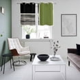 thumbnail image 3 of Sage Green Black Kitchen Curtains Window Panels, Farmhouse Striped Modern Abstract Art Insulated Window Treatment Curtain, Grommet Curtains for Bedroom/Living Room/Bathroom, 2 Piece 27.5"Wx39"L, 3 of 8