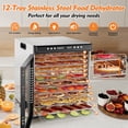 thumbnail image 3 of 12 Tray Food Dehydrator Machine Stainless Steel - 12.6ft² Large Capacity Dehydrators for Food and Jerky 1300W Fruit Dehydrator Herb Dryer with 72H Timer Recipe Book Included, 3 of 10
