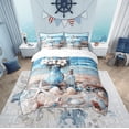 thumbnail image 2 of Erosebridal Summer Beach Bed in a Bag Twin Size, Seaside Seashell Conch Starfish Bed Set, Reversible 7 Pieces, 2 of 4