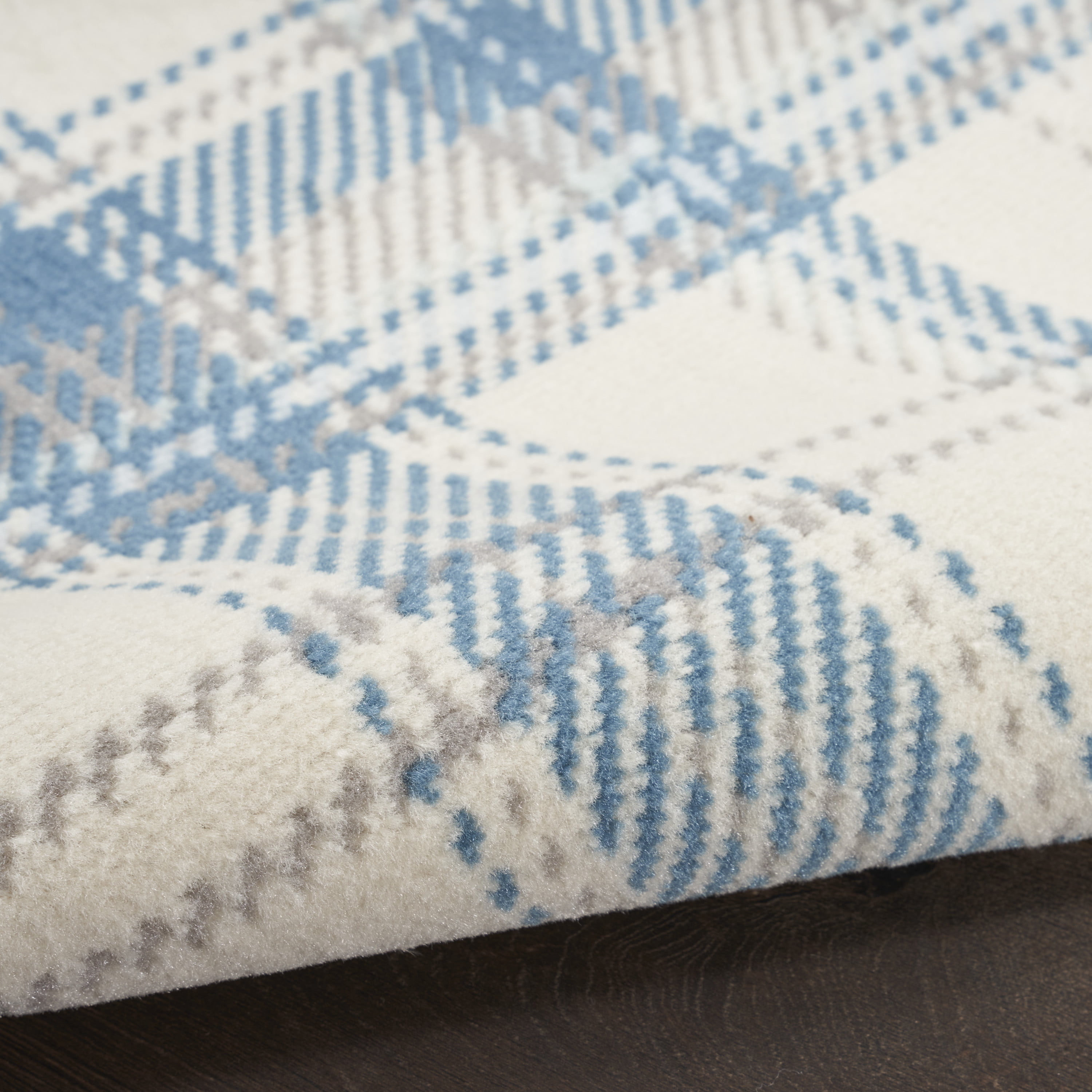 Nourison Grafix Farmhouse Ivory Blue 2'3" x 7'6" Area Rug (2x8)