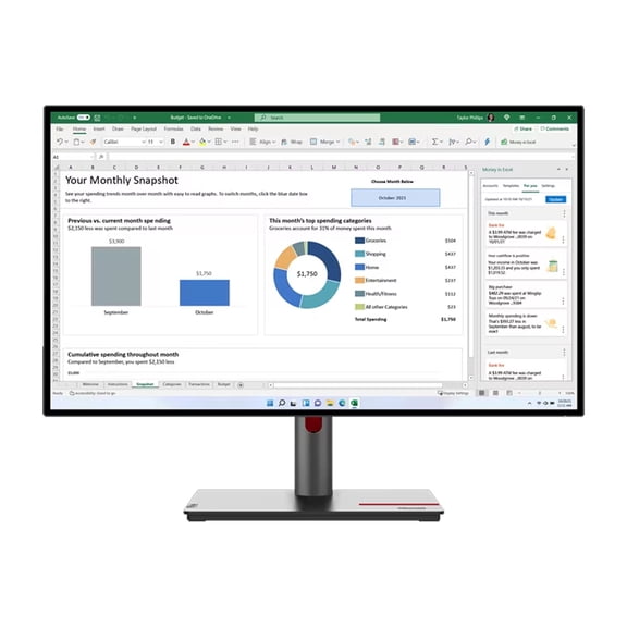 Restored Lenovo ThinkVision P27q-30 27" Monitor 2560 x 1440 60 Hz 6 ms 350 nits (Refurbished)