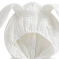 thumbnail image 4 of Hessimy Newborn Baby Girl Summer Outfit Bow Smocked Bubble Romper Doll Collar Plaid Bodysuit Fly Sleeve Jumpsuit Clothes(White, 4 of 7