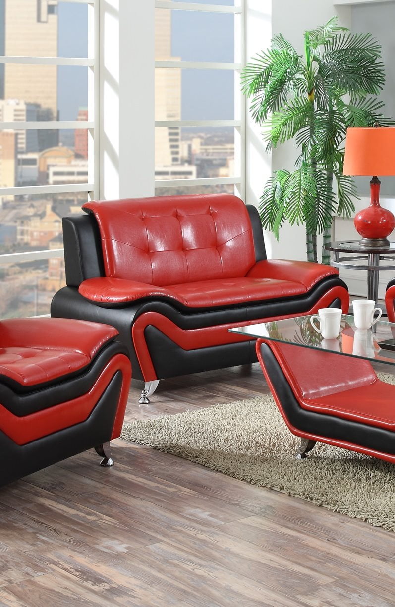 US Pride Furniture Wanda Modern Contemporary Bonded Leather Love Seat