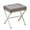 Gray, variant on Tcbosik Gray Velvet Upholstered Vanity Ottoman with X-Shape Metal Legs, 18"H Modern Footstool for Bedroom, Living Room & Makeup, Soft Cushion Seat, Easy Assembly