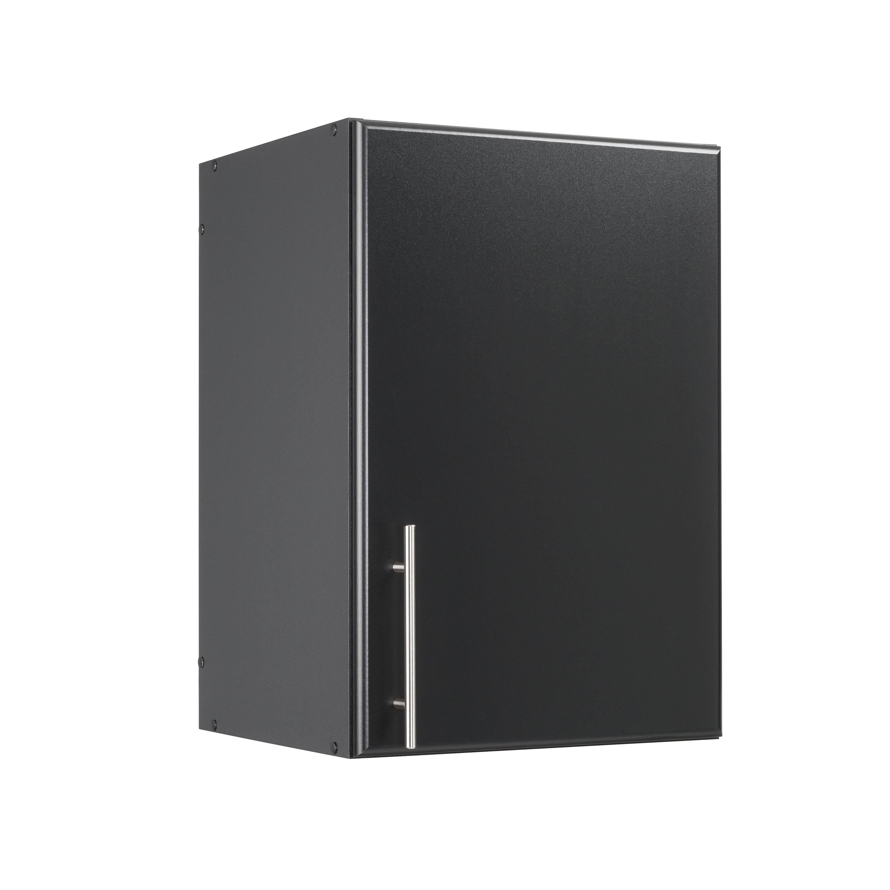 16" Elite Stackable Wall Cabinet Black - Prepac: Laminated Wood Composite, 1 Adjustable Shelf, 5-Year Warranty
