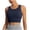 X108-Blue, variant on U Back Sports Bras for Women - Scoop Neck Padded Yoga Workout Crop Top with Built in Pads