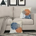 thumbnail image 5 of 4th of July Pillow Covers 18x18 Inch Patriotic Decorations Blue Red Dahlia Flower Throw Pillows Farmhouse Outdoor Decor for Home Living Room Sofa Couch Bed Floral Linen Square Cushion Case, Set of 2, 5 of 6