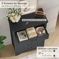 thumbnail image 2 of PulseFay Farmhouse 5 Drawer Dresser for Bedroom, 47" Tall Chest of Drawers, Wood White Dresser with Deep Drawers, Storage Dressers Organizer for Bedroom, Living Room, Hallay, Black, 2 of 8