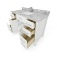 thumbnail image 2 of Sinber 48" x 22" Rectangular Sink White Bathroom Vanity Cabinet with Carrara White Marble Countertop, 2 of 16