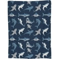 thumbnail image 2 of Cute Shark Blanket Gifts for Adult for Bed Living Room Bedding Couch Soft Warm Lightweight Cozy Toothy Swimming Angry Sharks Throw Blankets Christmas Decor 60x50in All Seasons, 2 of 5