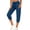 Blue Cargo Capri Pants for Women, variant on Womens Cargo Pants with Multi-Pockets,Athletic Capri Pant Stretchy Elastic Waist Carpenter Trouser with Pockets