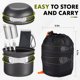 thumbnail image 5 of Kit de utensilios de cocina para camping, juego de ollas de 0,33 galones y sartenes de 0,17 galones, taza SUS304 de 0,08 galones, tenedores, cuchillos, cucharas para senderismo, camping, cocina al air, 5 of 5