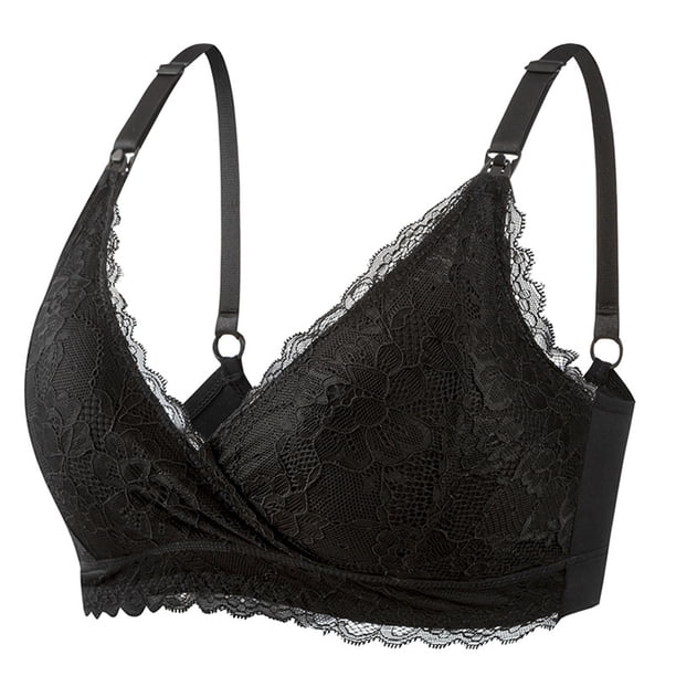 Sujetador de lactancia con hebilla frontal de encaje, cómodo, transpirable, sin anillo de acero, ropa interior para mujer Fridja nalpqowj36944