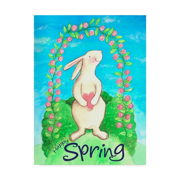 Trademark Fine Art 'Happy Spring Bunny' Canvas Art by Melinda Hipsher